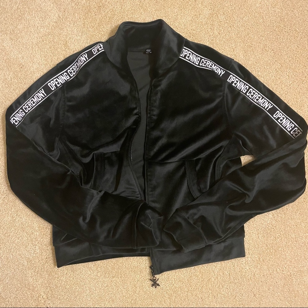 Opening Ceremony Black Velvet Track Jacket